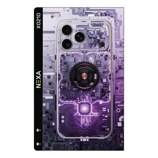 Premium Cypher & Machine Phones Skin - Wholesale | Nexa Skins — X0210 - Cypher & Machine (cyberpunk, circuit, tech)