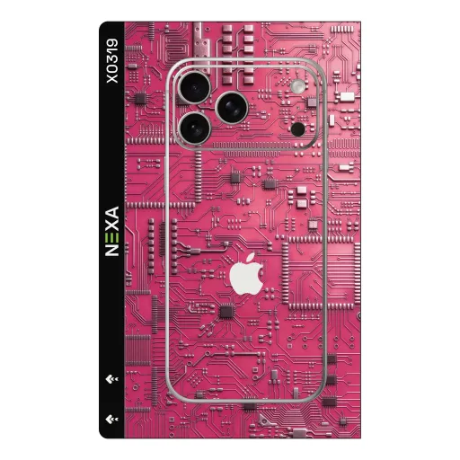 Premium Cypher & Machine Phones Skin - Wholesale | Nexa Skins — X0319 - Cypher & Machine (pink, circuit, motherboard)