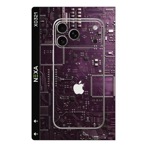 Premium Cypher & Machine Phones Skin - Wholesale | Nexa Skins — X0321 - Cypher & Machine (circuit board, purple, tech)