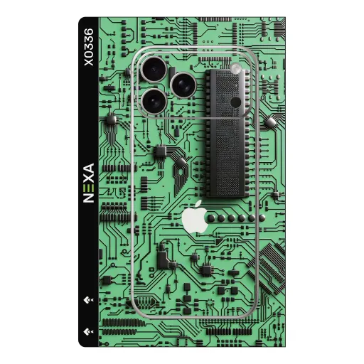 Premium Cypher & Machine Phones Skin - Wholesale | Nexa Skins — X0326 - Cypher & Machine (circuit board, technology, green)