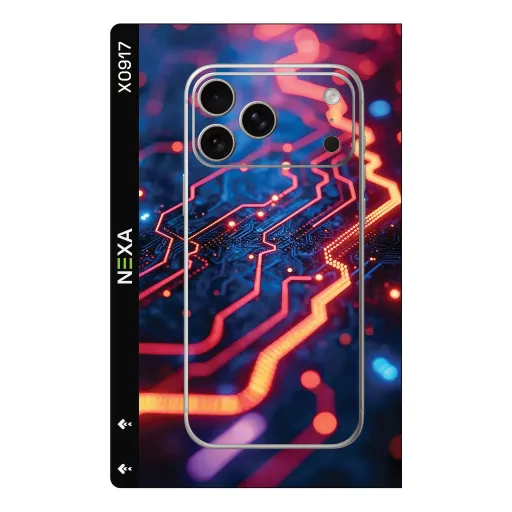 Premium Cypher & Machine Phones Skin - Wholesale | Nexa Skins — X0917 - Cypher & Machine (cyberpunk, circuit board, tech)