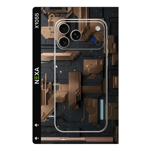 Premium Cypher & Machine Phones Skin - Wholesale | Nexa Skins — X1055 - Cypher & Machine (cyberpunk, mechanical, industrial)