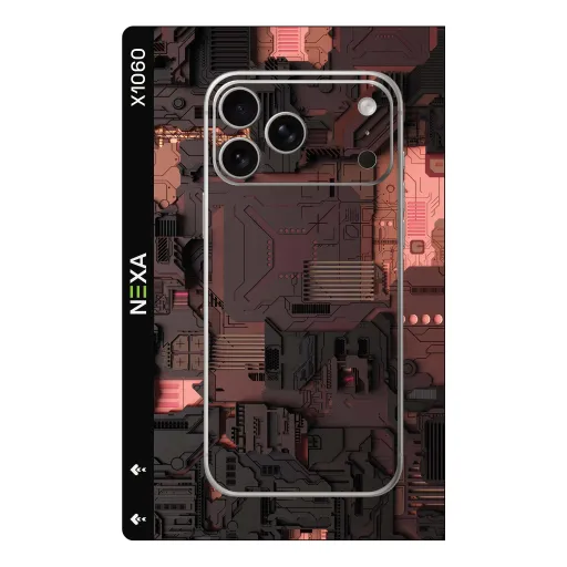 Premium Cypher & Machine Phones Skin - Wholesale | Nexa Skins — X1060 - Cypher & Machine (cyberpunk, mechanical, futuristic)