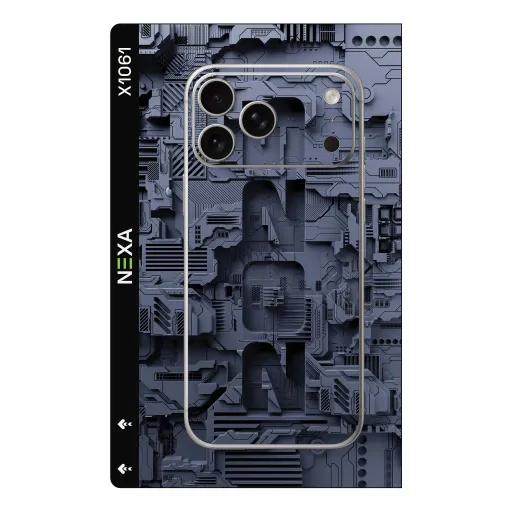 Premium Cypher & Machine Phones Skin - Wholesale | Nexa Skins — X1061 - Cypher & Machine (cyberpunk, tech, industrial)