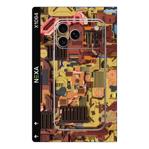 Premium Cypher & Machine Phones Skin - Wholesale | Nexa Skins — X1064 - Cypher & Machine (cyberpunk, mechanical, circuit)