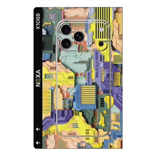 Premium Cypher & Machine Phones Skin - Wholesale | Nexa Skins — X1068 - Cypher & Machine (cyberpunk, circuit board, tech)