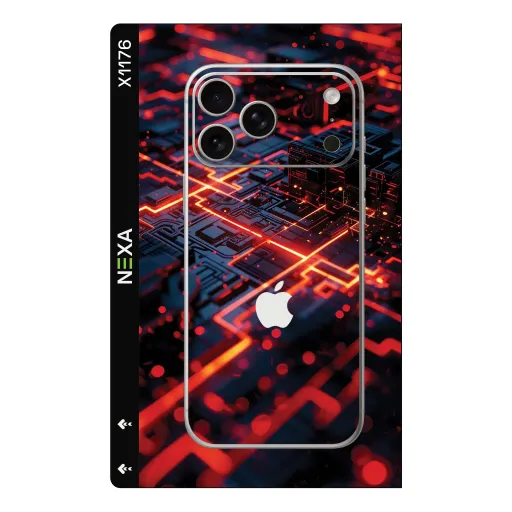 Premium Cypher & Machine Phones Skin - Wholesale | Nexa Skins — X1176 - Cypher & Machine (cyberpunk, circuit board, neon)