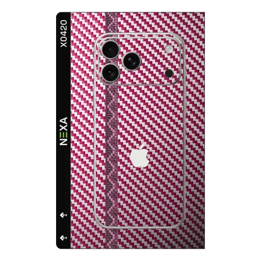 Premium Fabrics Phones Skin - Wholesale | Nexa Skins — X0420 - Fabrics (carbon fiber, pink, weave)