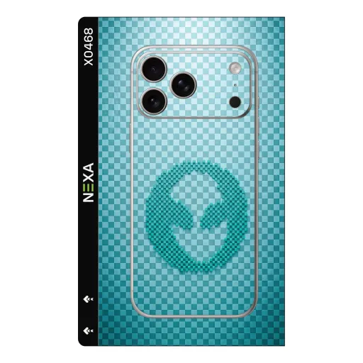 Premium Fabrics Phones Skin - Wholesale | Nexa Skins — X0468 - Fabrics (checkerboard, teal, cyan)