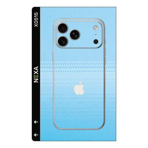 Premium Fabrics Phones Skin - Wholesale | Nexa Skins — X0515 - Fabrics (light blue, checkered, gradient)