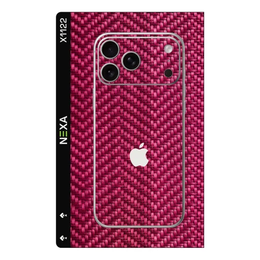 Premium Fabrics Phones Skin - Wholesale | Nexa Skins — X1122 - Fabrics (magenta, carbon fiber, weave)
