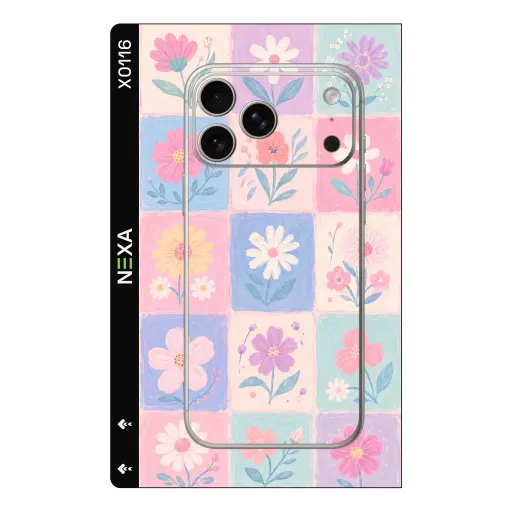Premium Flowers Phones Skin - Wholesale | Nexa Skins — X0116 - Flowers (pastel, floral, checkered)