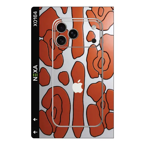 Premium Flowers Phones Skin - Wholesale | Nexa Skins — X0164 - Flowers (leopard print, animal skin, orange)