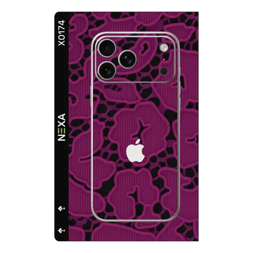 Premium Flowers Phones Skin - Wholesale | Nexa Skins — X0174 - Flowers (lace, floral, magenta)