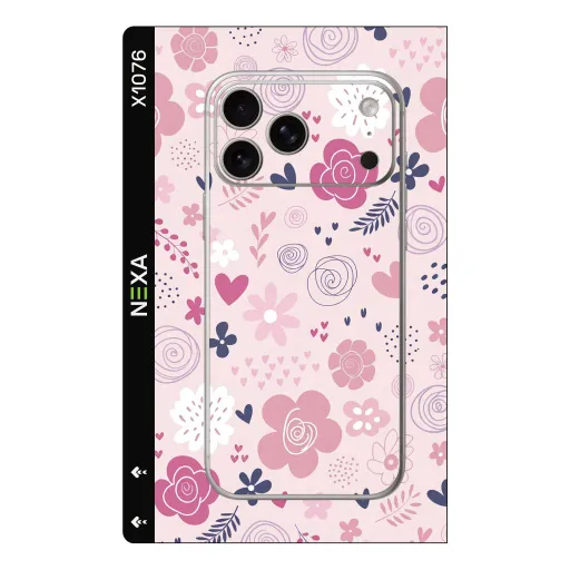 Premium Flowers Phones Skin - Wholesale | Nexa Skins — X1076 - Flowers (floral, pink, hearts)