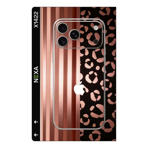 Premium Flowers Phones Skin - Wholesale | Nexa Skins — X1422 - Flowers (leopard print, rose gold, metallic)