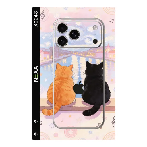 Premium Girls Phones Skin - Wholesale | Nexa Skins — X0243 - Girls (cats, illustration, pastel)