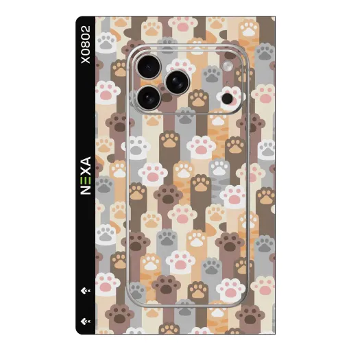 Premium Girls Phones Skin - Wholesale | Nexa Skins — X0802 - Girls (cat paws, animal print, kawaii)