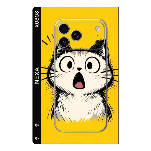 Premium Girls Phones Skin - Wholesale | Nexa Skins — X0803 - Girls (yellow, cartoon, cat)