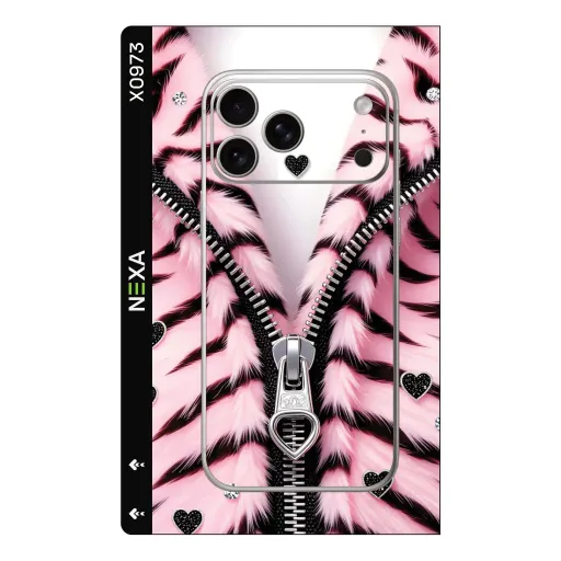 Premium Girls Phones Skin - Wholesale | Nexa Skins — X0973 - Girls (pink, faux fur, zipper)