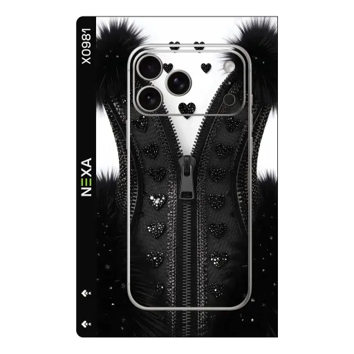 Premium Girls Phones Skin - Wholesale | Nexa Skins — X0981 - Girls (gothic, zipper, hearts)