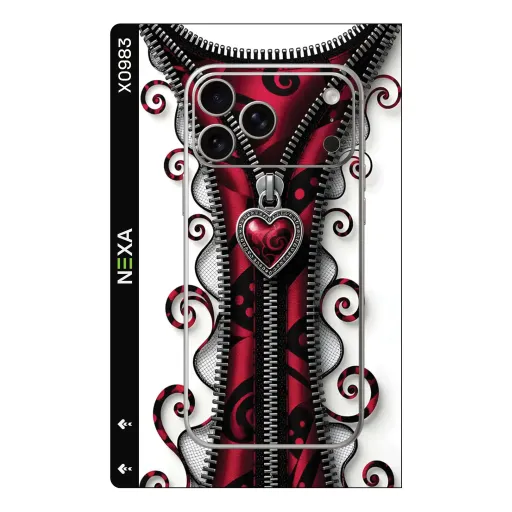 Premium Girls Phones Skin - Wholesale | Nexa Skins — X0983 - Girls (zipper, gothic, heart)