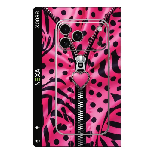 Premium Girls Phones Skin - Wholesale | Nexa Skins — X0986 - Girls (zipper, pink, polka dot)