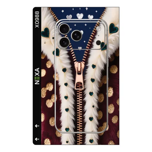 Premium Girls Phones Skin - Wholesale | Nexa Skins — X0988 - Girls (zipper, faux fur, winter)