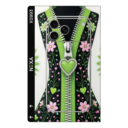 Premium Girls Phones Skin - Wholesale | Nexa Skins — X0993 - Girls (zipper, floral, heart)
