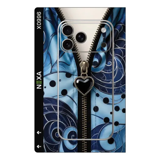 Premium Girls Phones Skin - Wholesale | Nexa Skins — X0996 - Girls (zipper, abstract, blue)