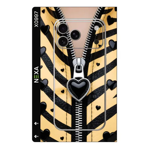 Premium Girls Phones Skin - Wholesale | Nexa Skins — X0997 - Girls (zipper, heart, leather)