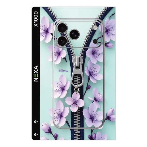 Premium Girls Phones Skin - Wholesale | Nexa Skins — X1000 - Girls (zipper, floral, sakura)