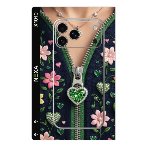 Premium Girls Phones Skin - Wholesale | Nexa Skins — X1010 - Girls (floral, zipper, knit)