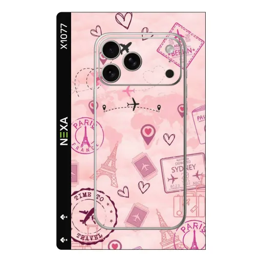 Premium Girls Phones Skin - Wholesale | Nexa Skins — X1077 - Girls (pink, travel, paris)