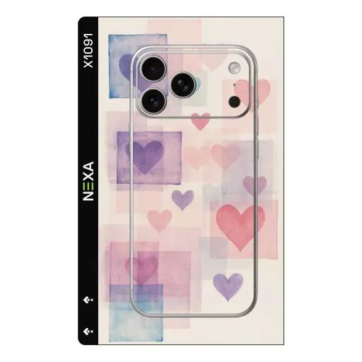 Premium Girls Phones Skin - Wholesale | Nexa Skins — X1091 - Girls (watercolor, hearts, pastel)