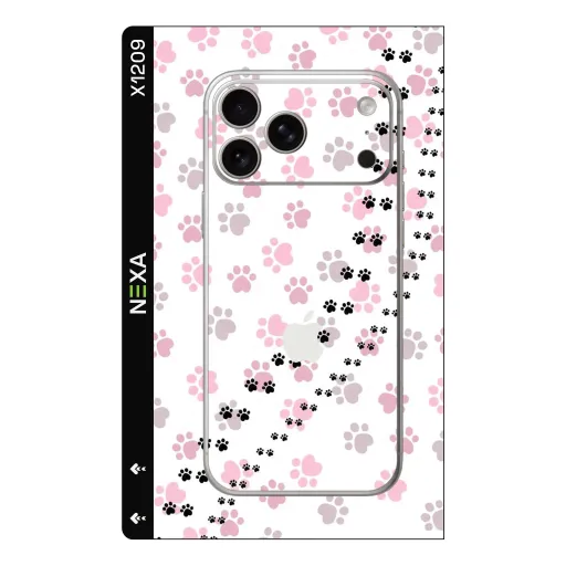 Premium Girls Phones Skin - Wholesale | Nexa Skins — X1209 - Girls (paw prints, whimsical, pink)