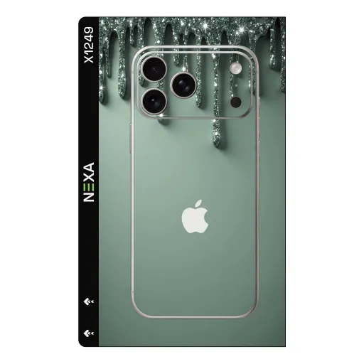 Premium Girls Phones Skin - Wholesale | Nexa Skins — X1249 - Girls (glitter, matte, sage green)