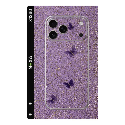 Premium Girls Phones Skin - Wholesale | Nexa Skins — X1260 - Girls (glitter, purple, butterfly)