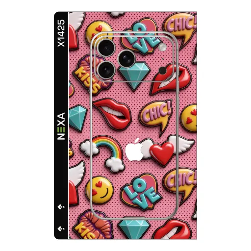 Premium Girls Phones Skin - Wholesale | Nexa Skins — X1425 - Girls (pop art, sticker bomb, vibrant)