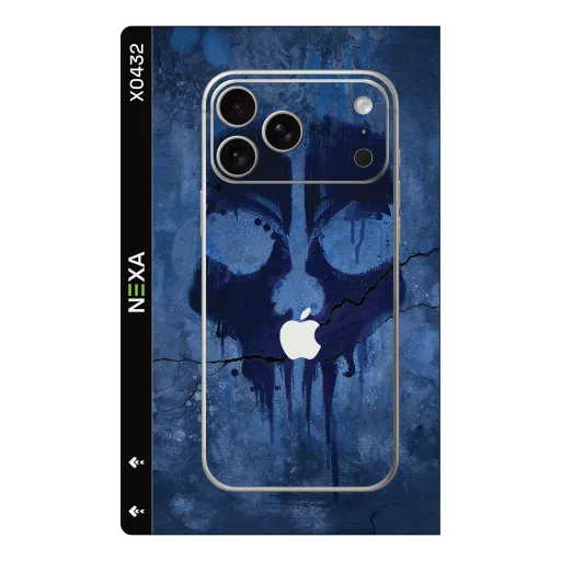 Premium Graffiti & Paint Phones Skin - Wholesale | Nexa Skins — X0432 - Graffiti & Paint (skull, navy blue, grunge)