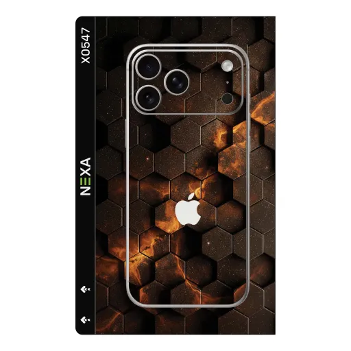 Premium Honeycomb Phones Skin - Wholesale | Nexa Skins — X0547 - Honeycomb (hexagonal, gold, smoke)