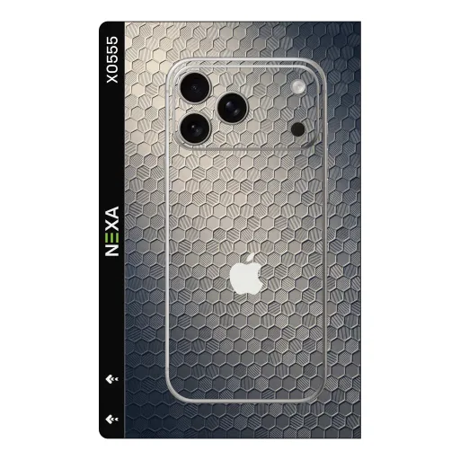 Premium Honeycomb Phones Skin - Wholesale | Nexa Skins — X0555 - Honeycomb (geometric, metallic, silver)