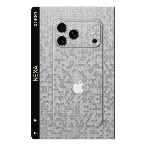Premium Honeycomb Phones Skin - Wholesale | Nexa Skins — X0681 - Honeycomb (geometric, silver, industrial)