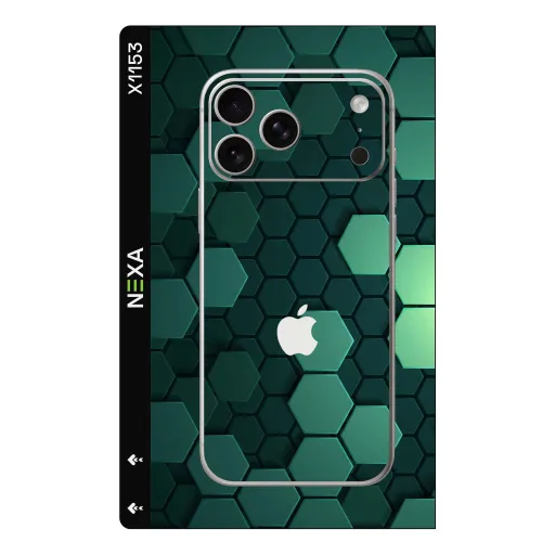 Premium Honeycomb Phones Skin - Wholesale | Nexa Skins — X1153 - Honeycomb (hexagonal, geometric, emerald)