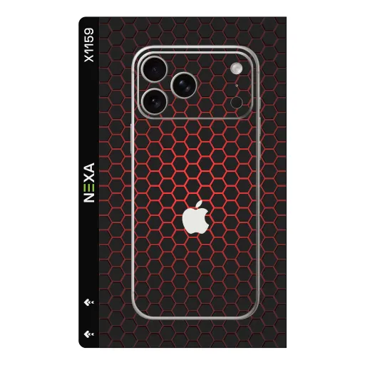Premium Honeycomb Phones Skin - Wholesale | Nexa Skins — X1159 - Honeycomb (hexagon, red, black)