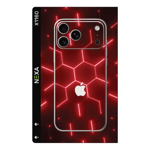 Premium Honeycomb Phones Skin - Wholesale | Nexa Skins — X1160 - Honeycomb (red, neon, futuristic)