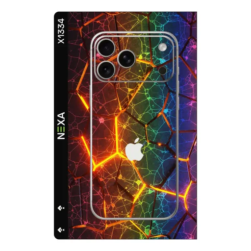Premium Lava Phones Skin - Wholesale | Nexa Skins — X1334 - Lava (rainbow, cracked, geometric)
