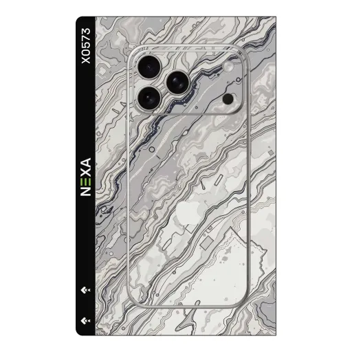 Premium Marble Phones Skin - Wholesale | Nexa Skins — X0573 - Marble (topographic, grayscale, modern)