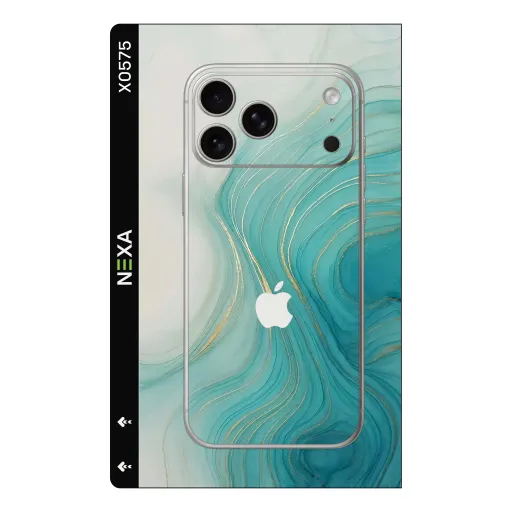 Premium Marble Phones Skin - Wholesale | Nexa Skins — X0575 - Marble (teal, gold, ethereal)
