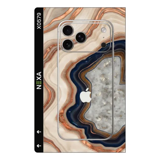 Premium Marble Phones Skin - Wholesale | Nexa Skins — X0579 - Marble (agate, copper, navy)